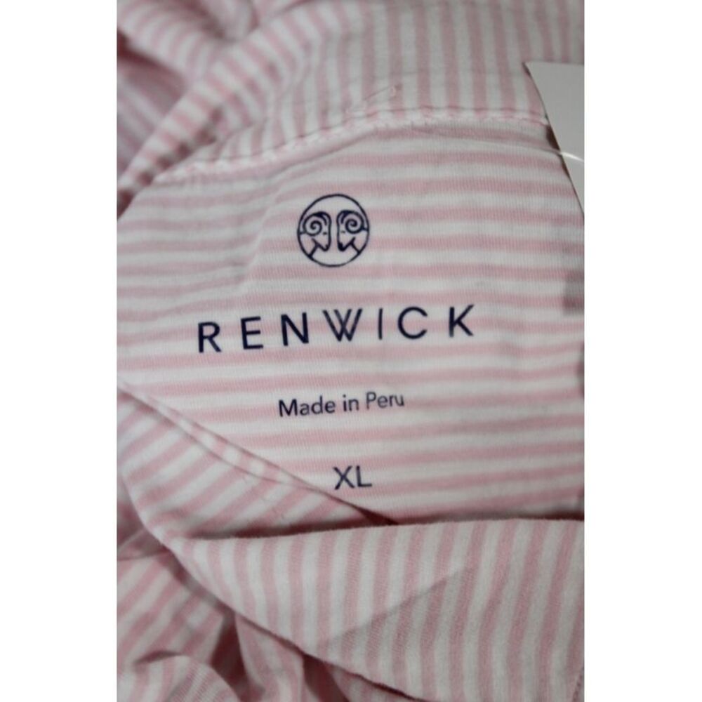 Renwick Womens Pink Striped Collared Polo Short Sleeve Pima Cotton Size XL - Picture 5 of 5